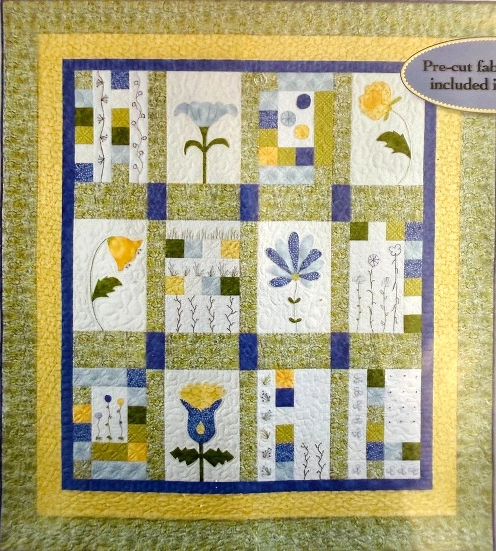 Joann Fabrics Quilt Kit Floral Breeze Patterns + Fabric Block of the Month NOS